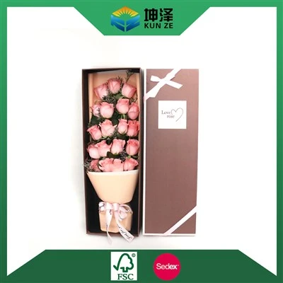 Caixa de flores de papelão