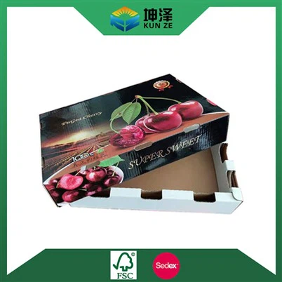 Caixa de frutas cereja