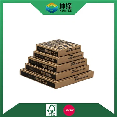 Caixas de pizza marrons lisas