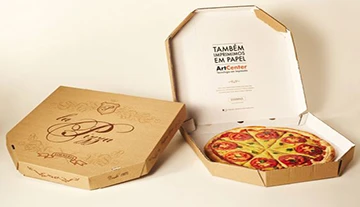 Caixas de pizza onduladas recicláveis ​​levam os holofotes